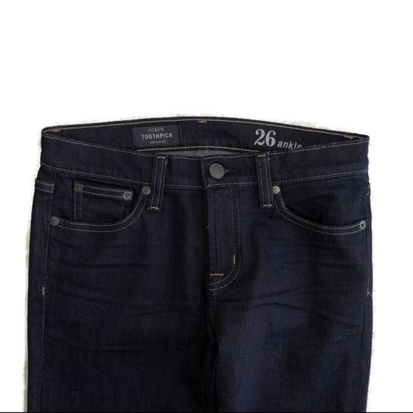 J. Crew Dark Wash Toothpick Jeans-Sz 26 Ankle MINT - Picture 2 of 4